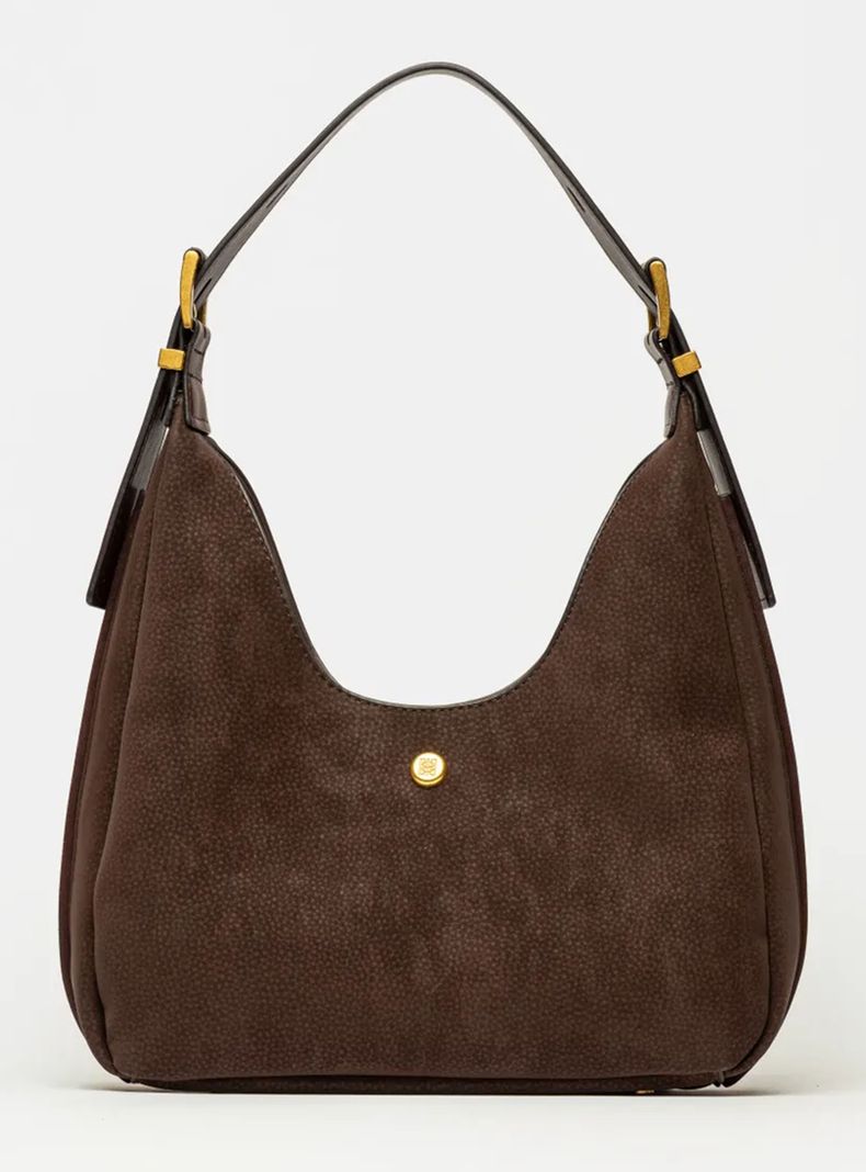 Cartera de Hombro Raw Café Oscuro