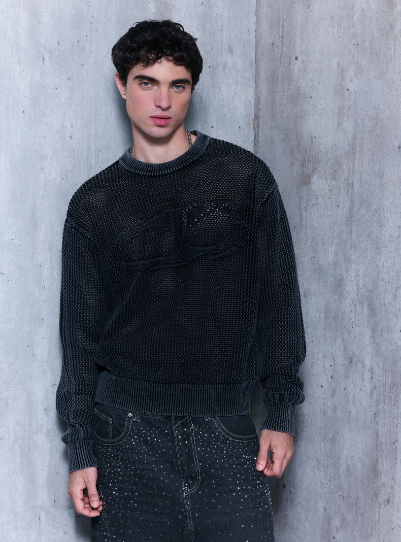 OPPOSITE SWEATER CALADO Y DESLAVADO
