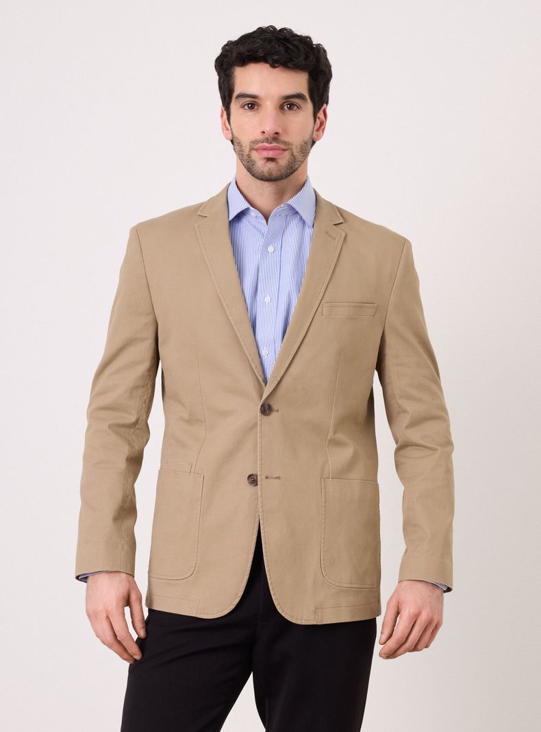 Vestón Recto Gabardina Spandex