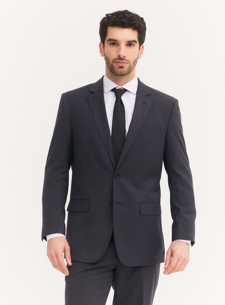 Traje Recto Formal Lana Poliéster Liso