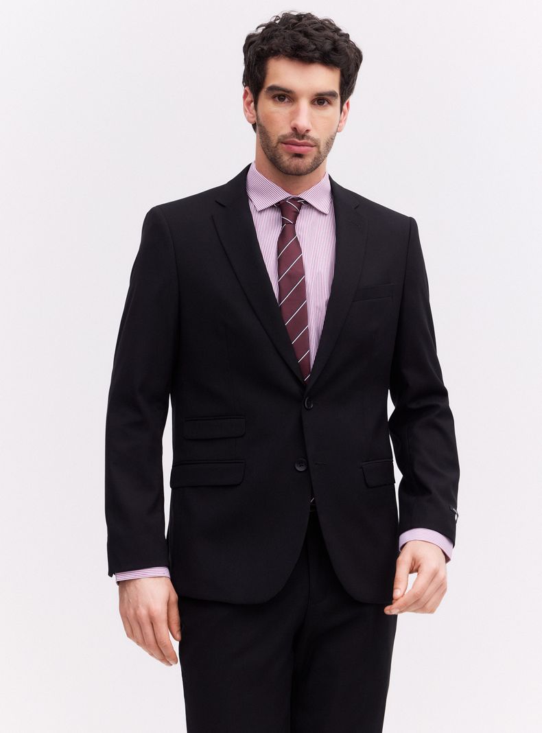 Traje Recto Textura Acanalada Slim Fit