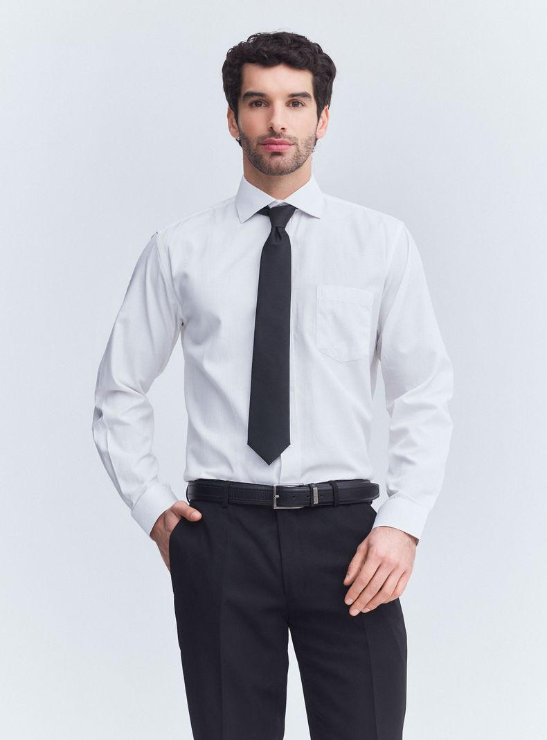 Camisa de Vestir Semi Slim Texturas y Fsias