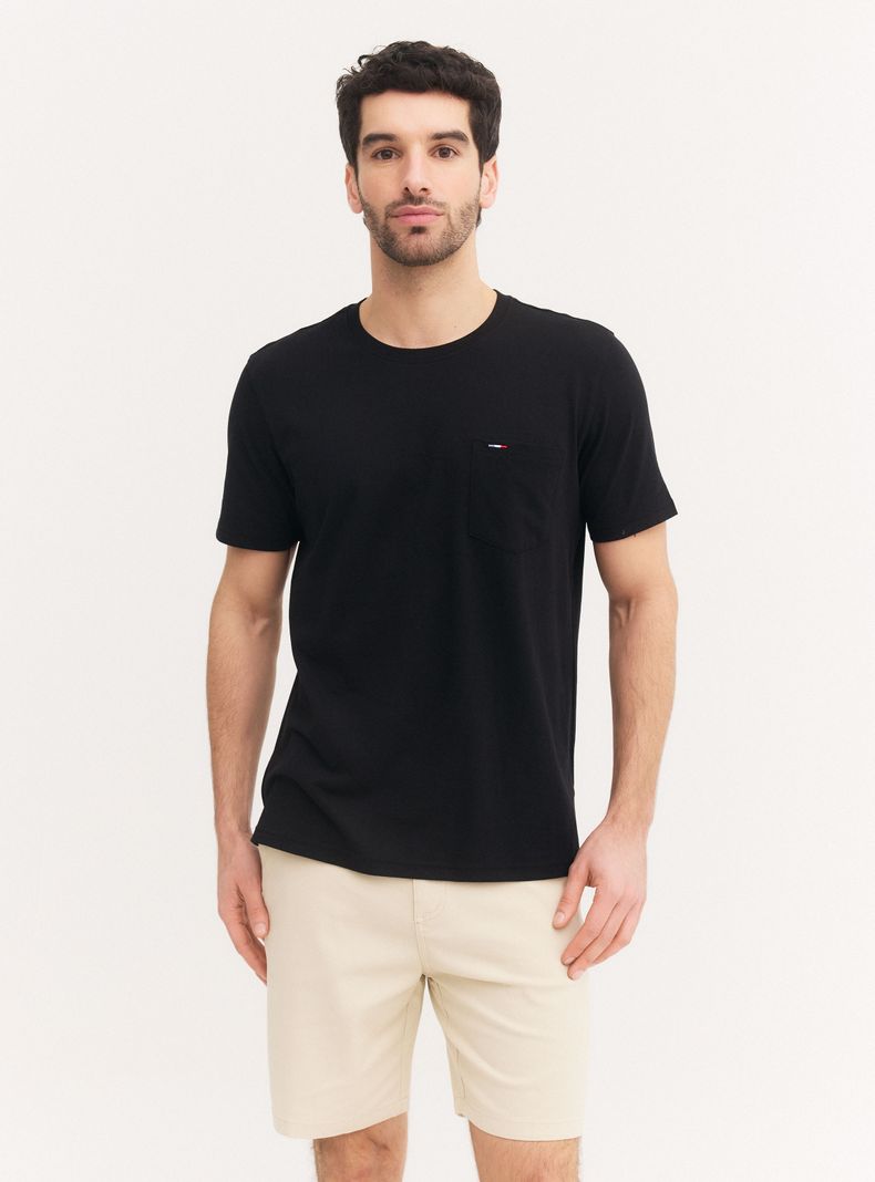 Polera Manga Corta Algodón Logo Bordado