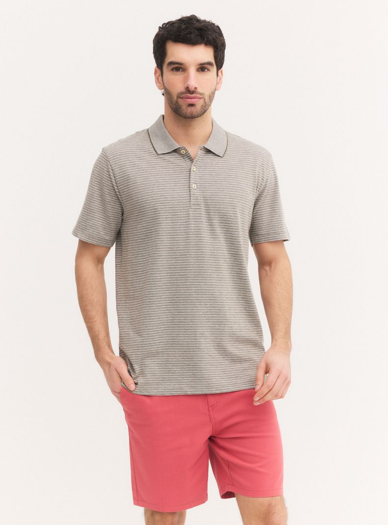 Polera Manga Corta Polo Rayas