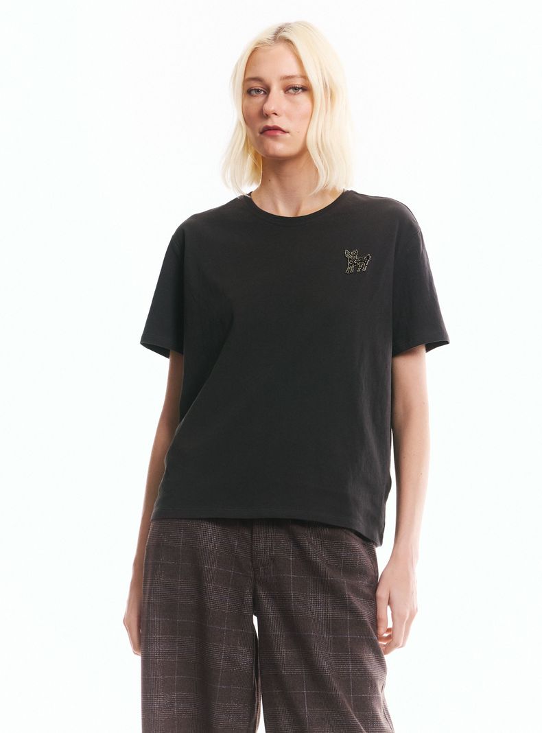 Polera Bordado Pedrería