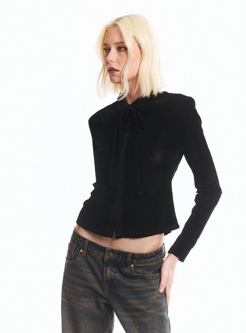 Blusa con Bufanda Terciopelo