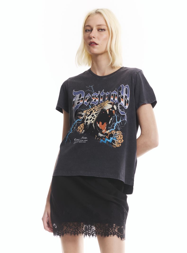 Polera Estampado Rock