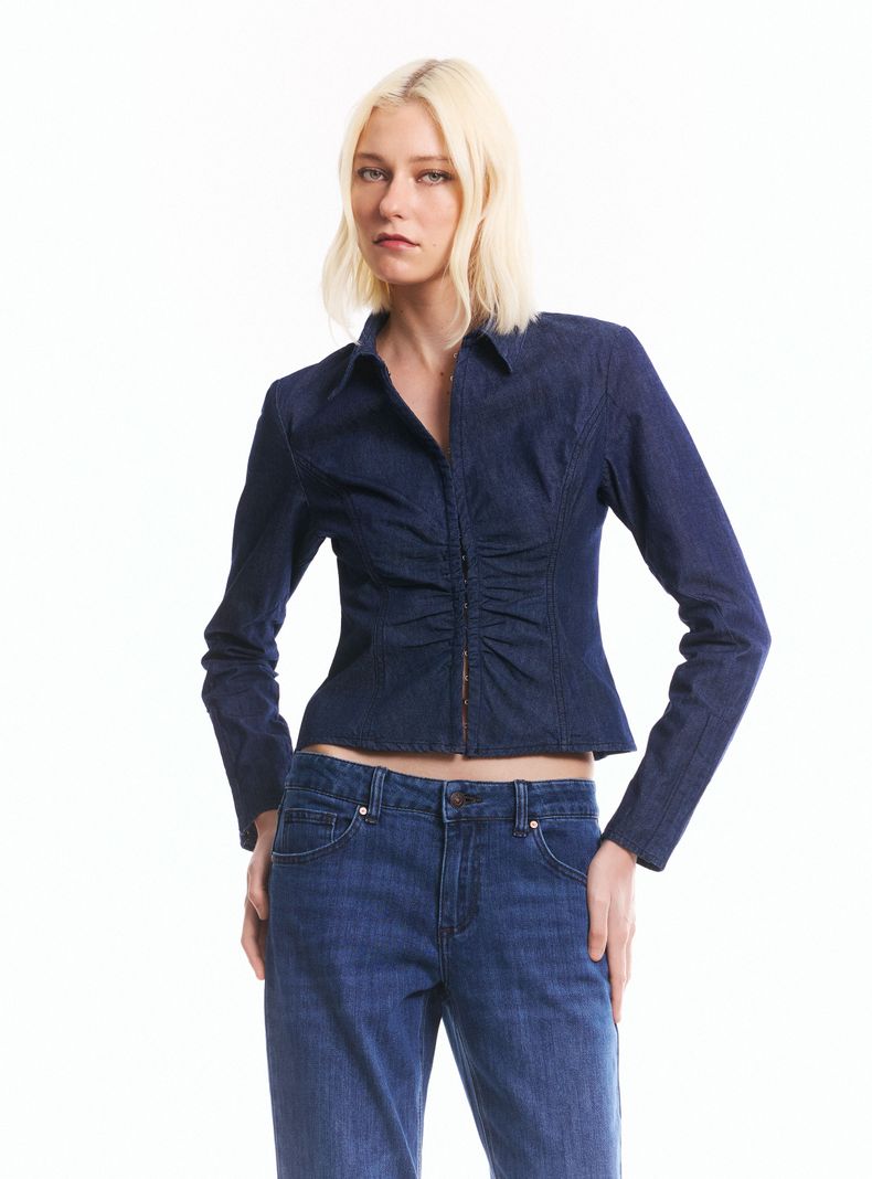 Blusa Denim Ajustada