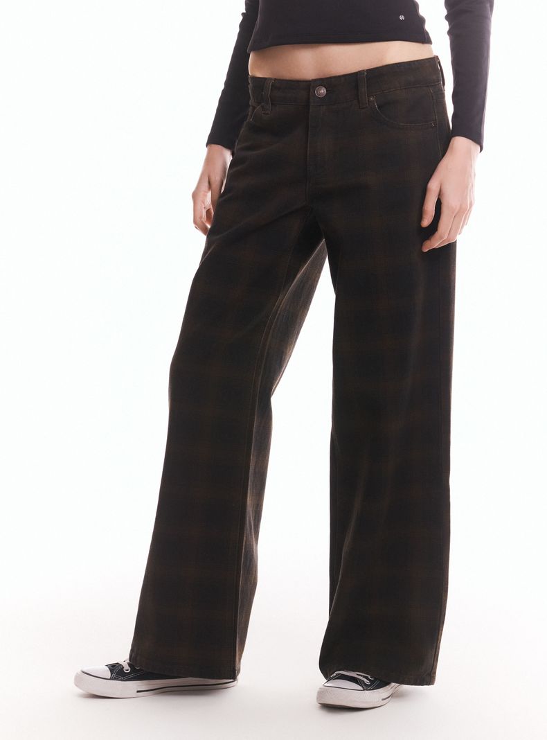 Jeans Baggy Print Escocés