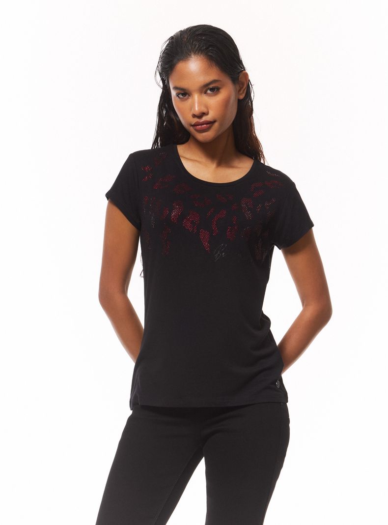 Polera Ajustada con Gráfica Delantera