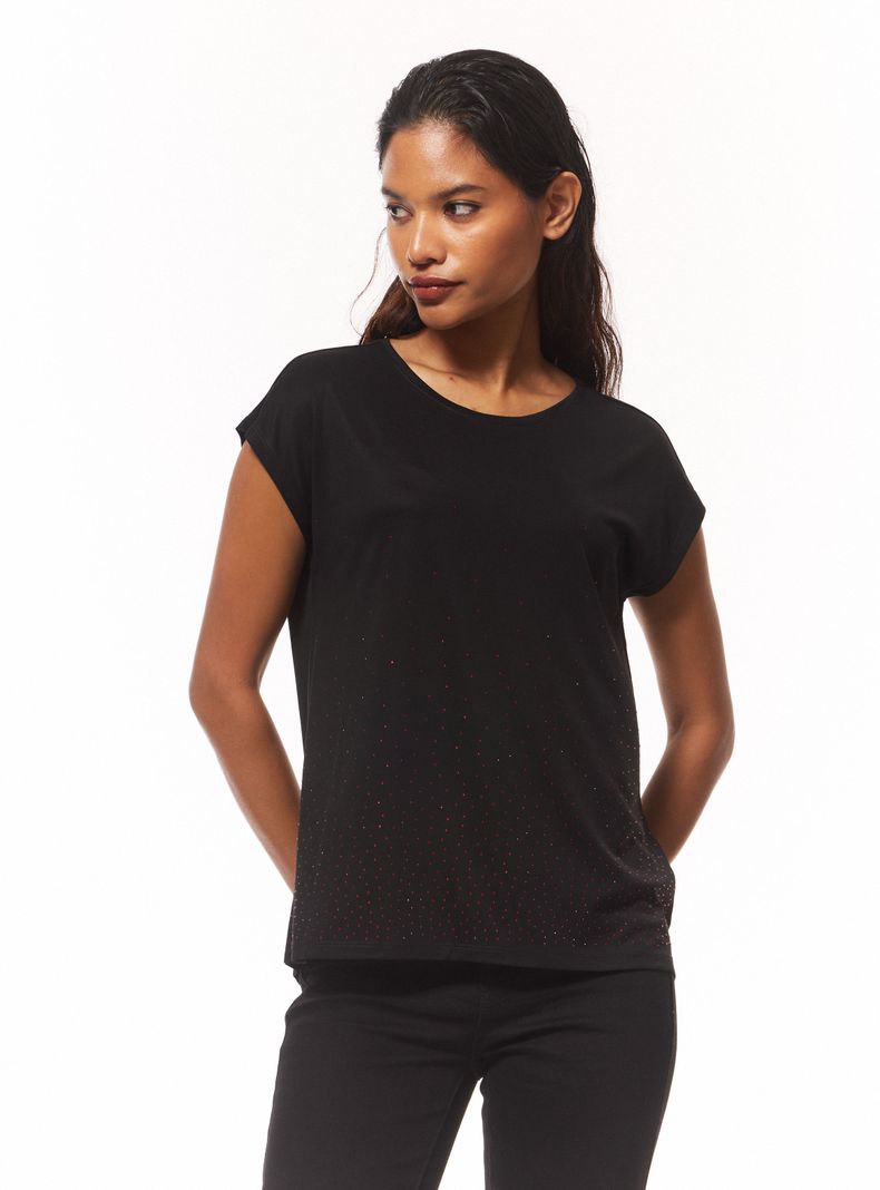 Polera Holgada con Gráfica Delantera Brillante