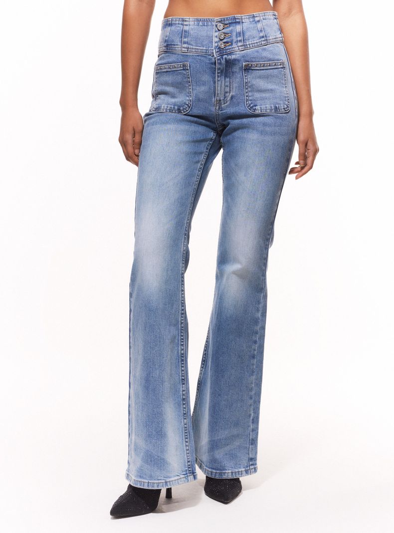 Jeans Flare Pretina Corset