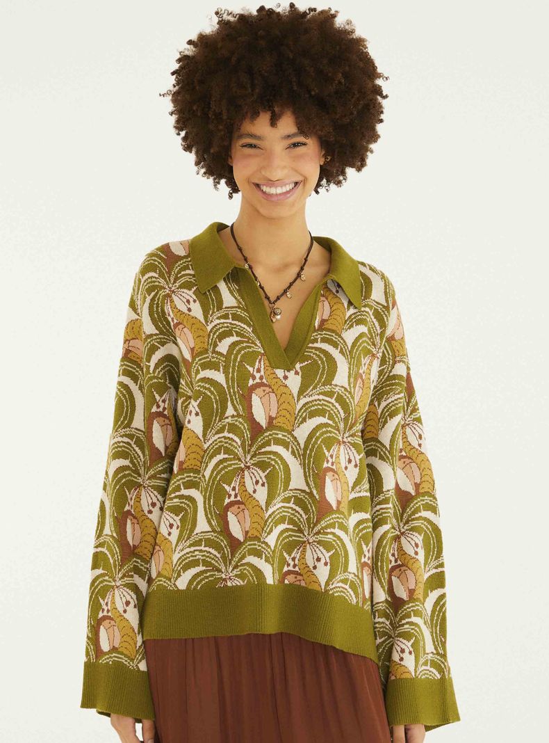 Sweater Camisero Tucanes y Palmeras