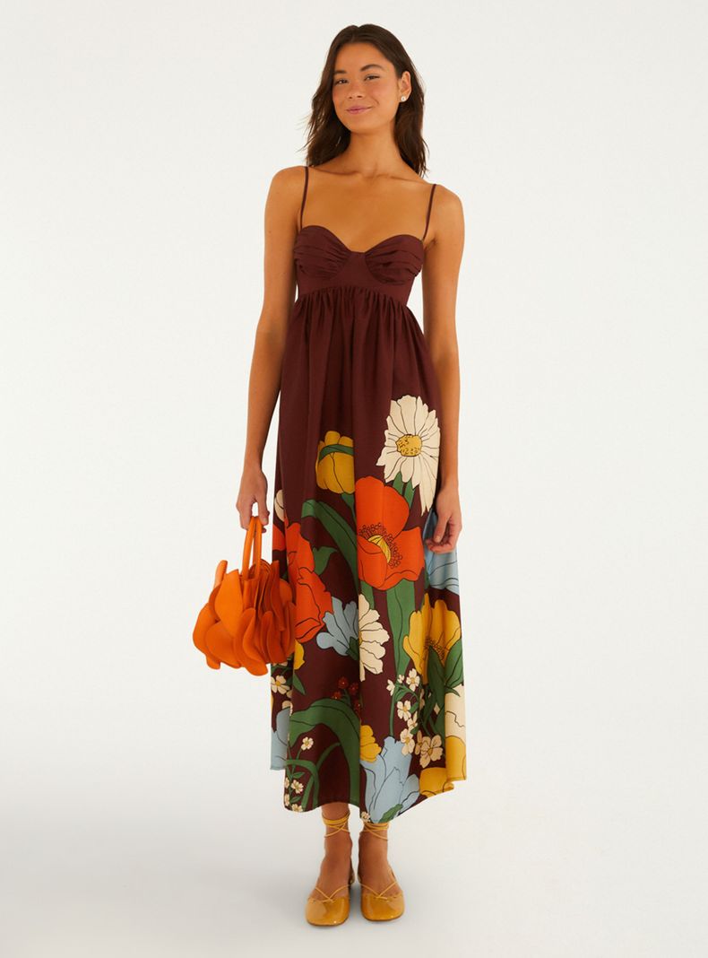 Vestido Midi Estampado Silvestre