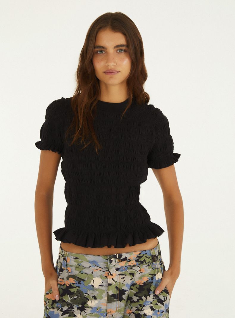 Blusa Panal Manga Corta Vuelos