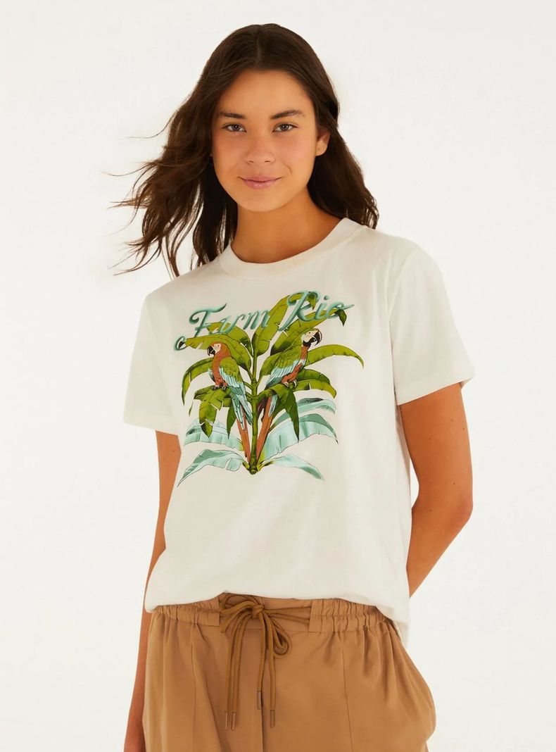Polera Estampado Tropical Simétrico