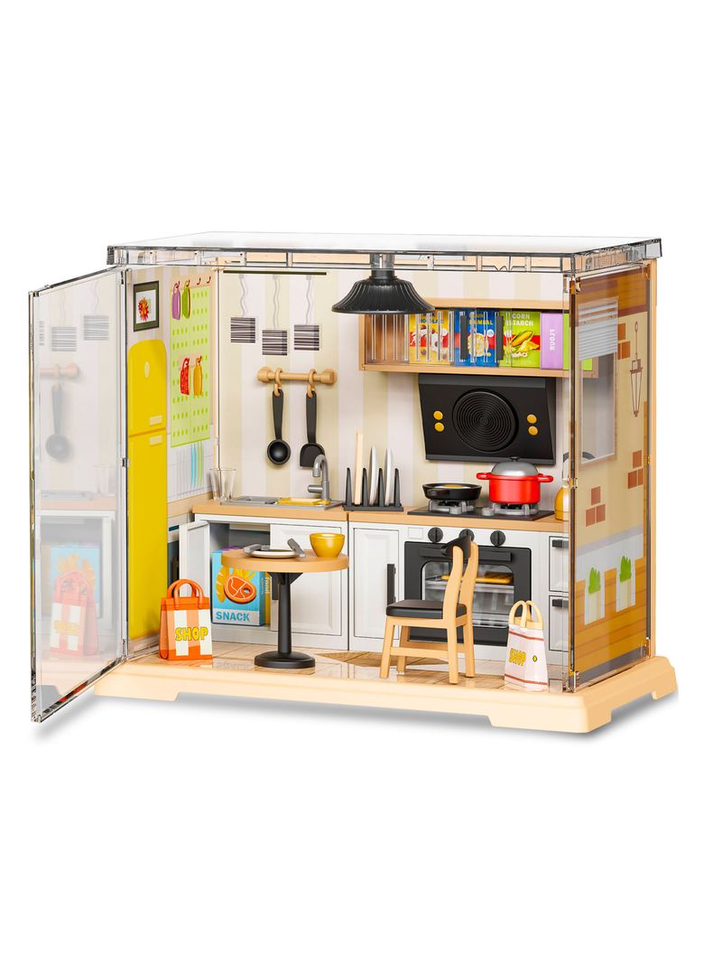 Accesorio Casa de Muñecas Cocina Mini con Luz 102 Piezas