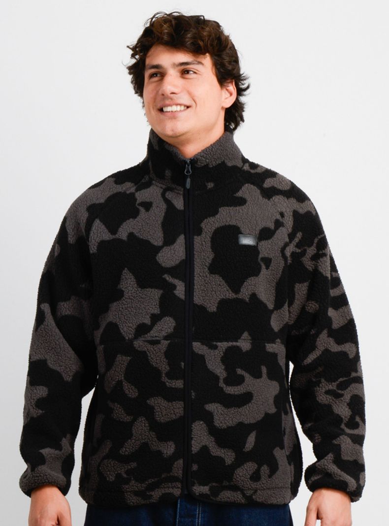 Polerón Fullzip Estampado Bicolor Chiporro