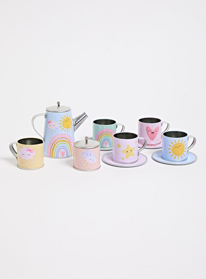 Accesorio Mini Hogar Set de Té Arcoíris 13 Piezas