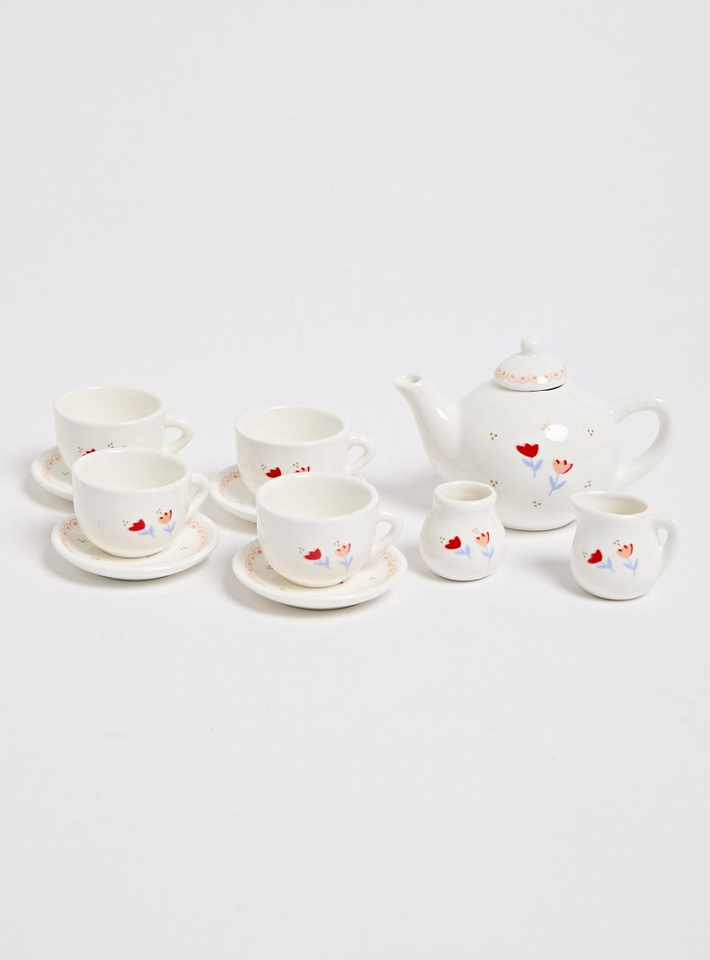 Accesorio Mini Hogar Set de Té Porcelana 12 Piezas