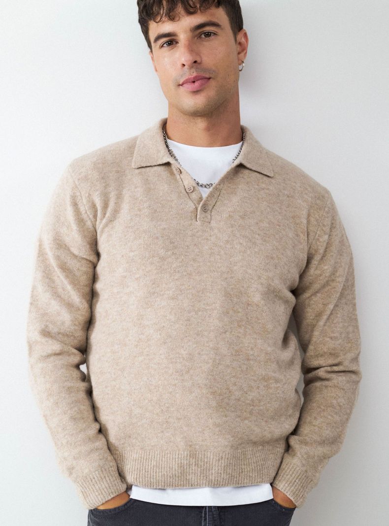 Polerón Knit Cuello Polo