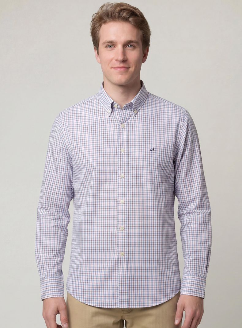 Camisa Sport Button Down Cuadro Regular