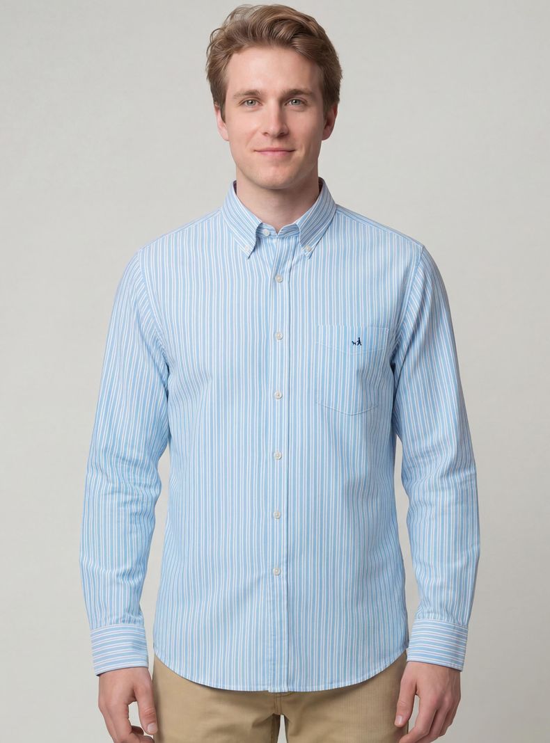 Camisa Sport Button Down Cuadros Print Regular