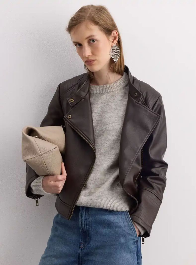 Chaqueta Modelo Krush Efecto Cuero