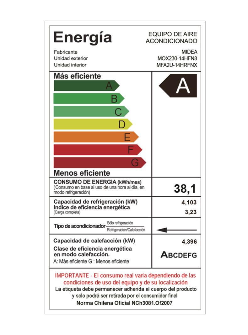 Aire Acondicionado Consola 14000 BTU Inverter Quattro WiFi Frío/Calor-10