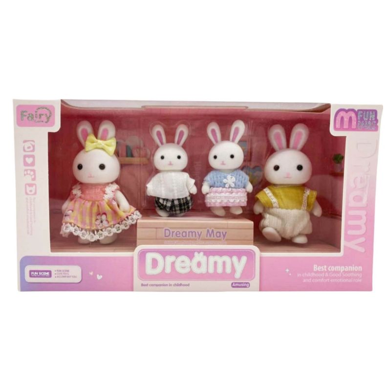 Set de Animales Familia Conejos con Ropa de Tela