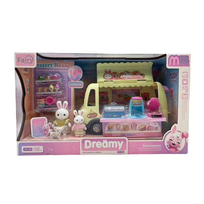 Set de Animales Food Truck Heladería con Conejitos y Mascota