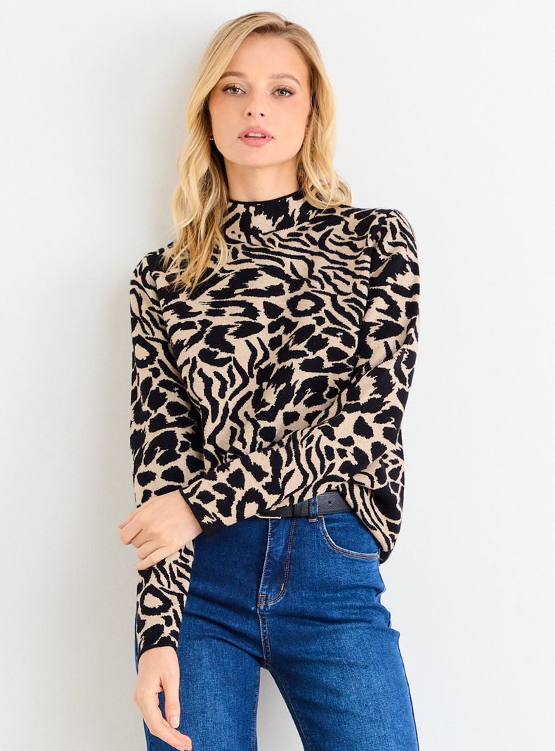 Sweater Jacquard Print Animal