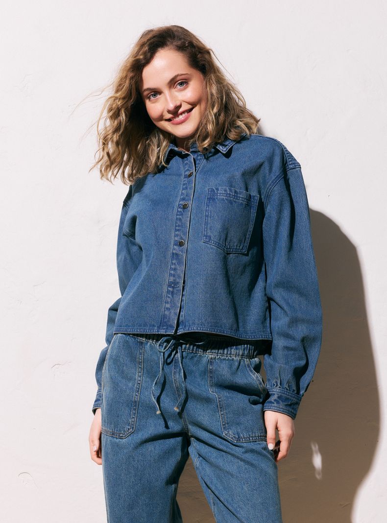 Chaqueta Sobrecamisa Denim Holgado