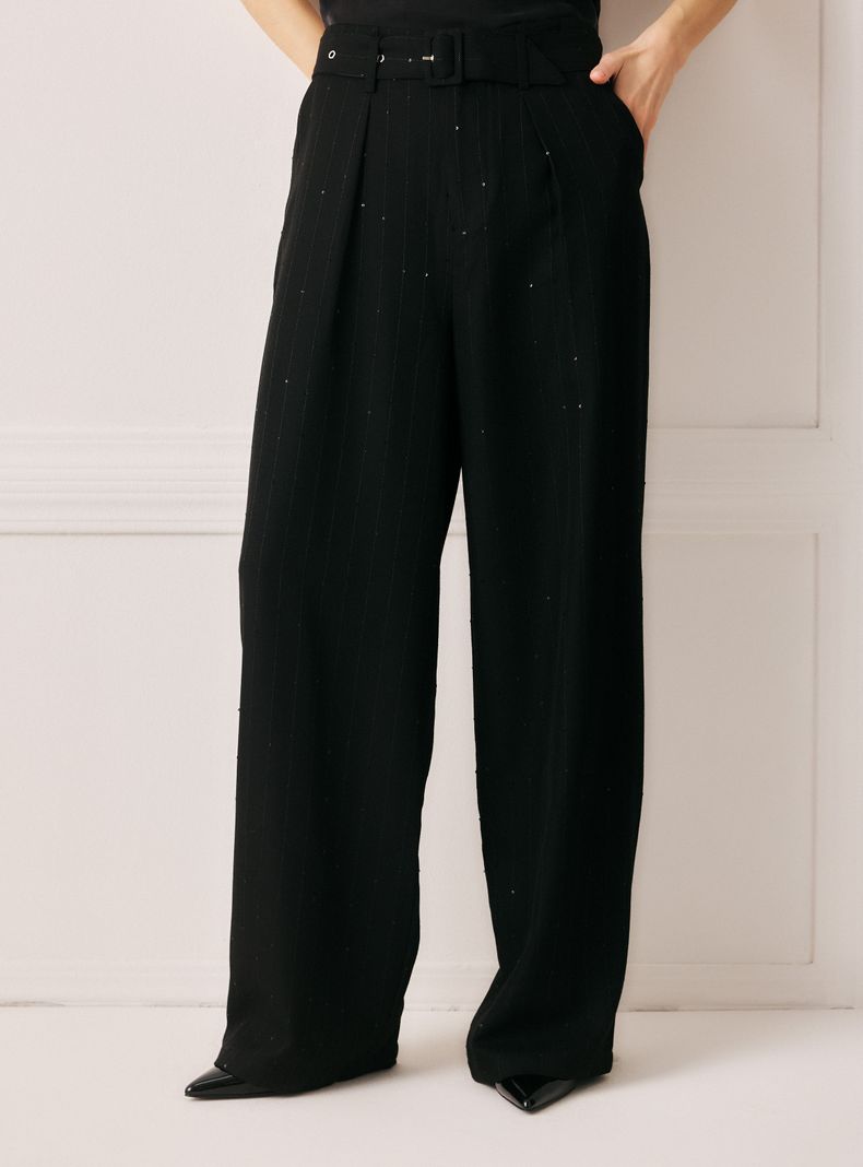 Pantalón Sastrero Rayas y Lentejuelas