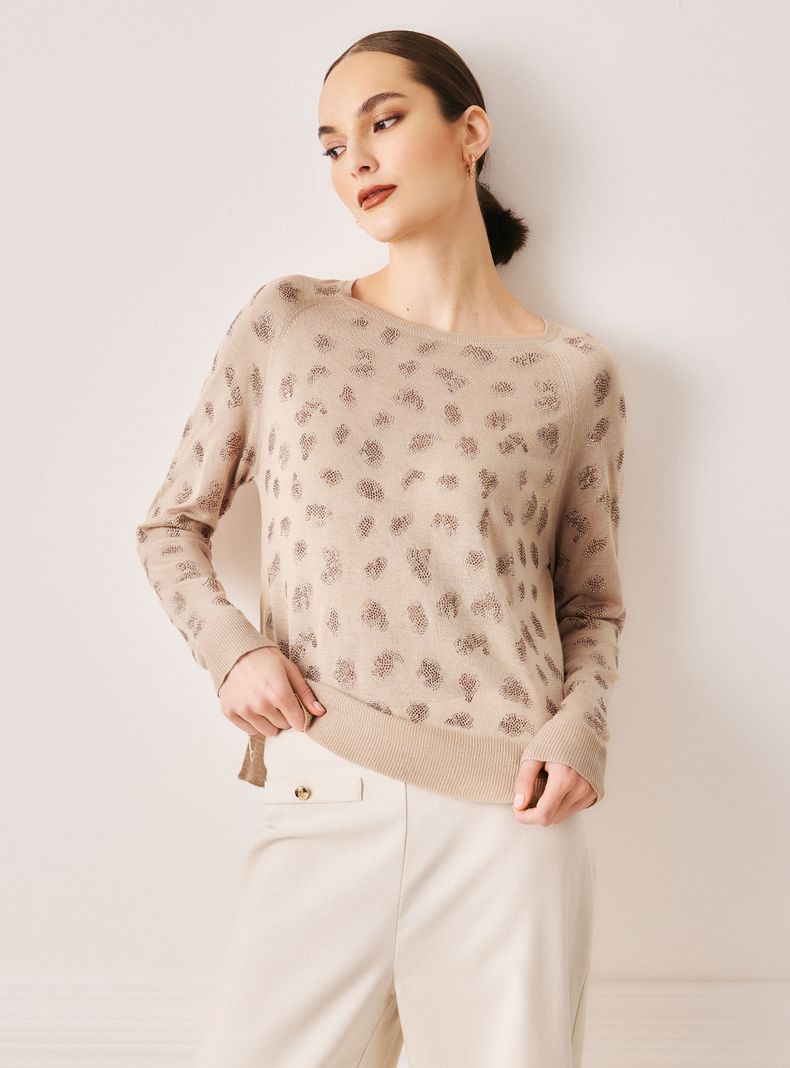Sweater Animal Print Escote Redondo