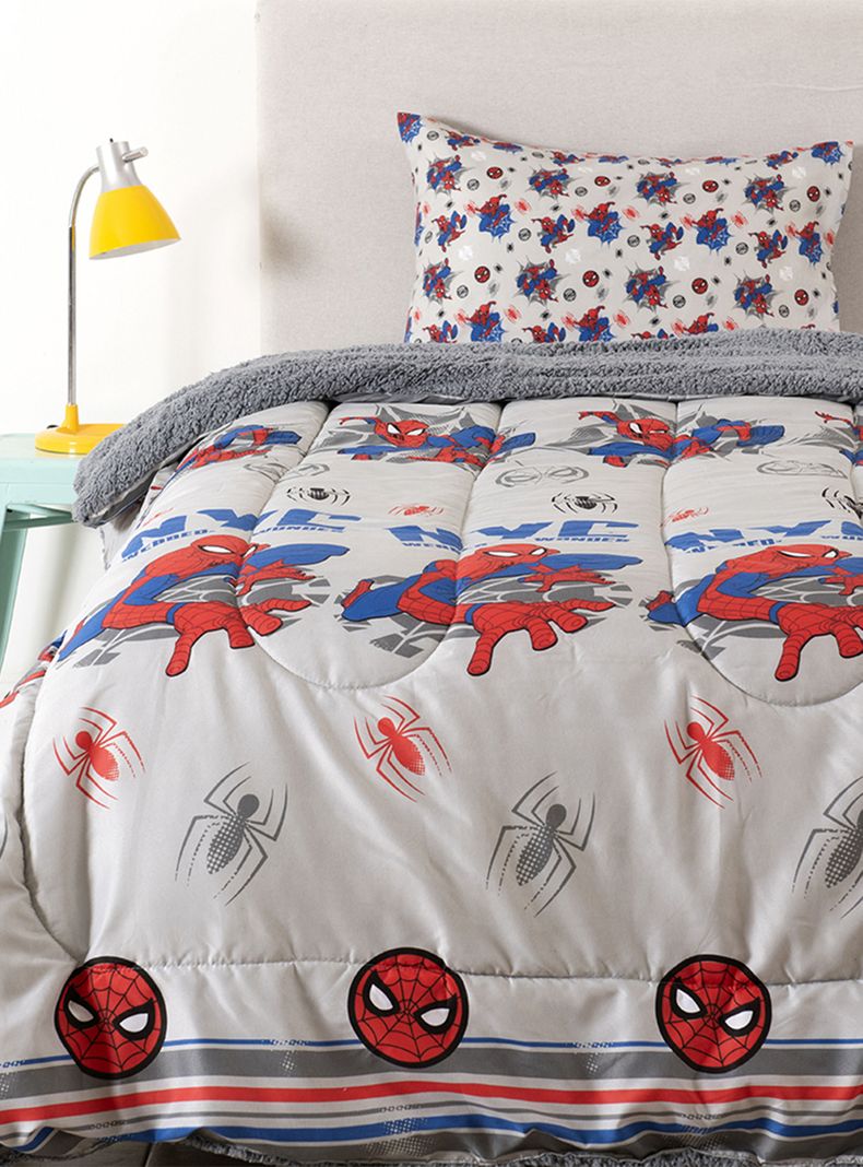 Plumón Microfibra Sherpa Spiderman 1.5 Plazas