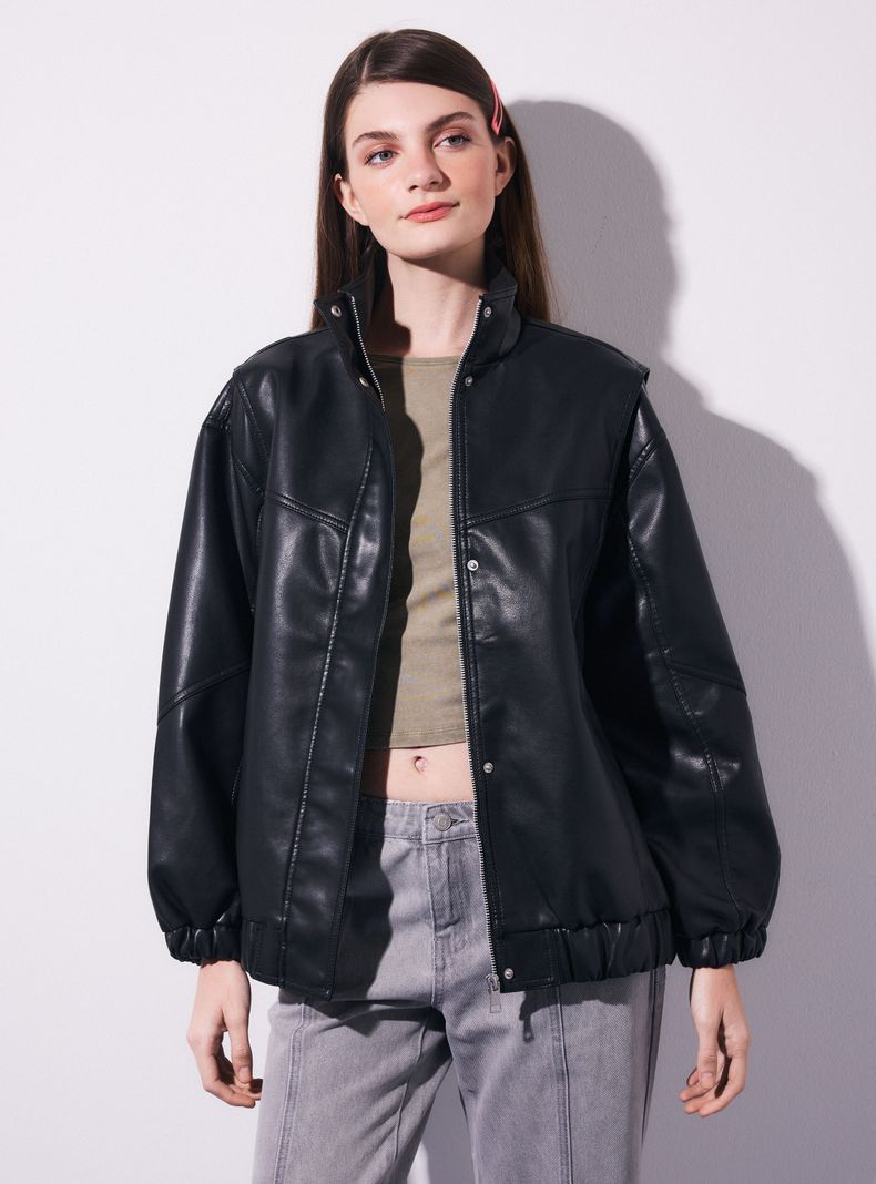 OPPOSITE CHAQUETA OVERSIZE CON CIERRE FRONTAL CON PUÑOS