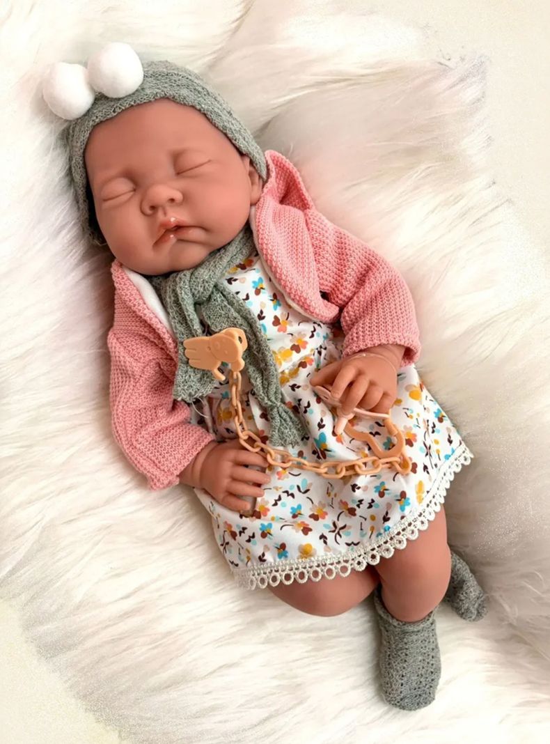 Muñeca Realista de Apego 40cm con 12 Sonidos Rosado