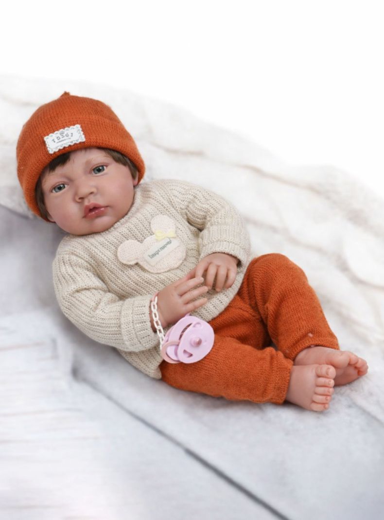 Muñeca Niño Bebé Realista de Apego 40cm con 12 Sonidos