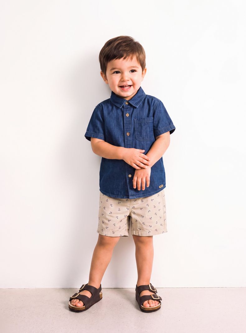 Conjunto Camisa Denim y Bermuda Twill