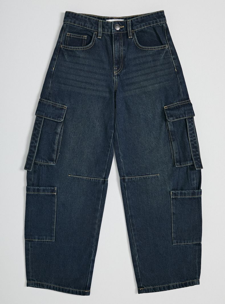 Jeans Bolsillos Cargo Niña