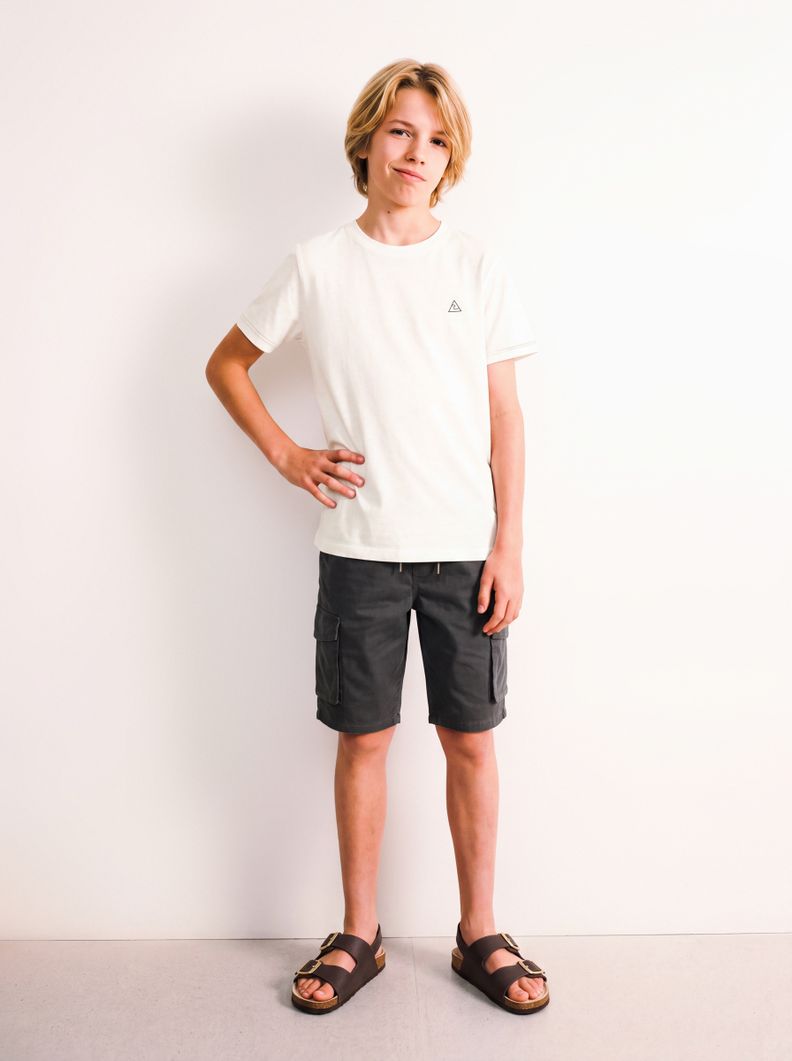 Short Tiro Medio Bolsillos Cargo Lavado