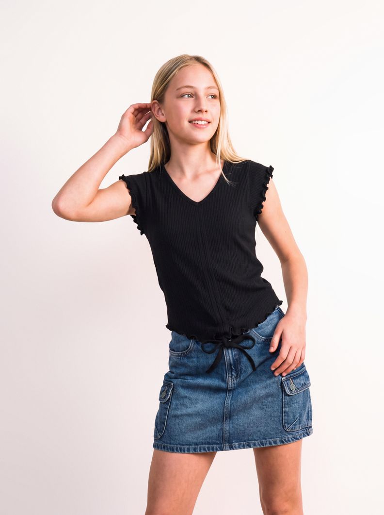 Polera Fruncido Frontal Niña