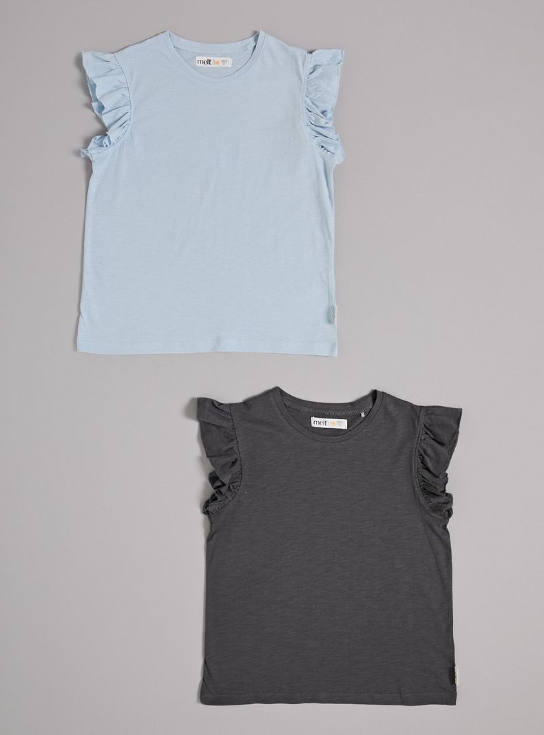 Polera Bipack Colores Sólidos con Vuelos