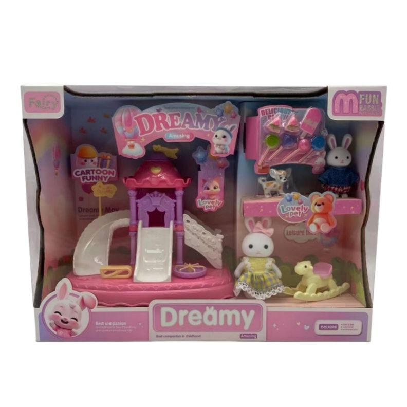 Set de Animales Parque Infantil Conejitos y Mascota