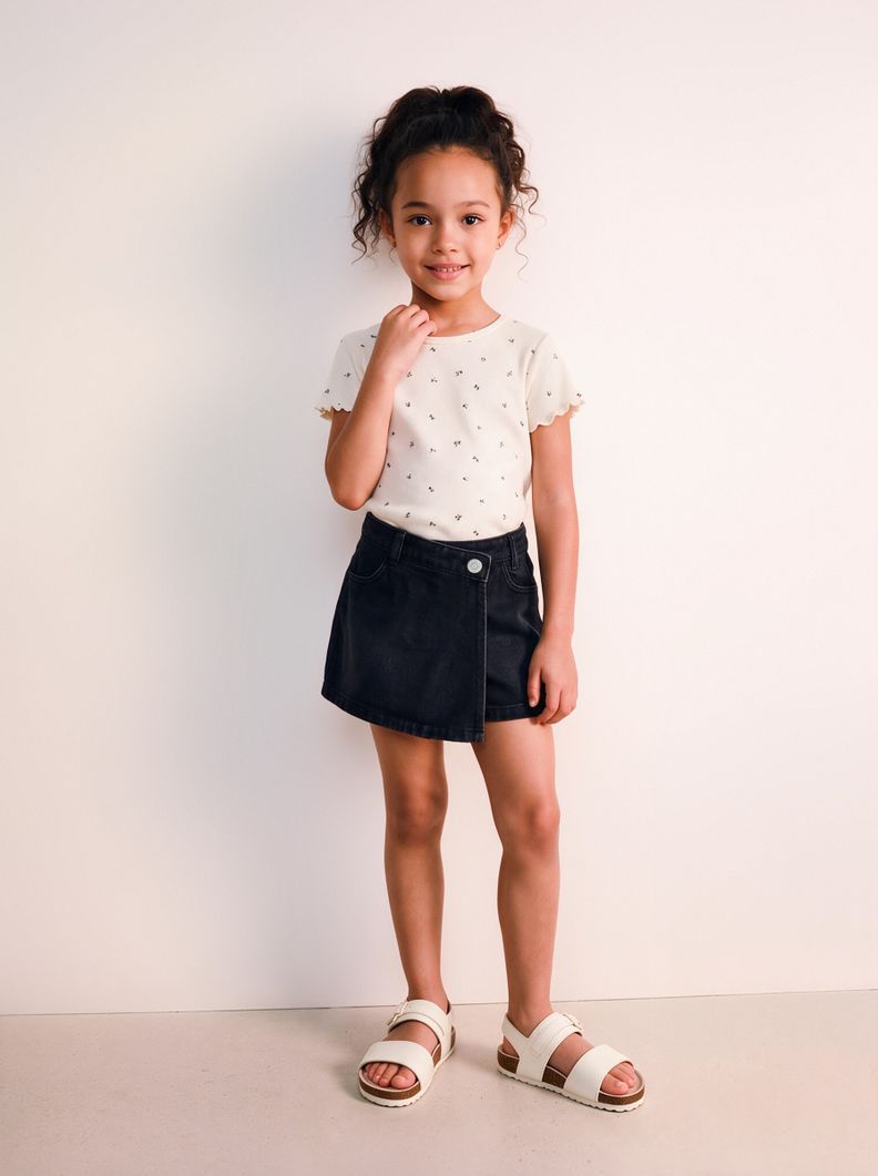 Short Skort Color Denim
