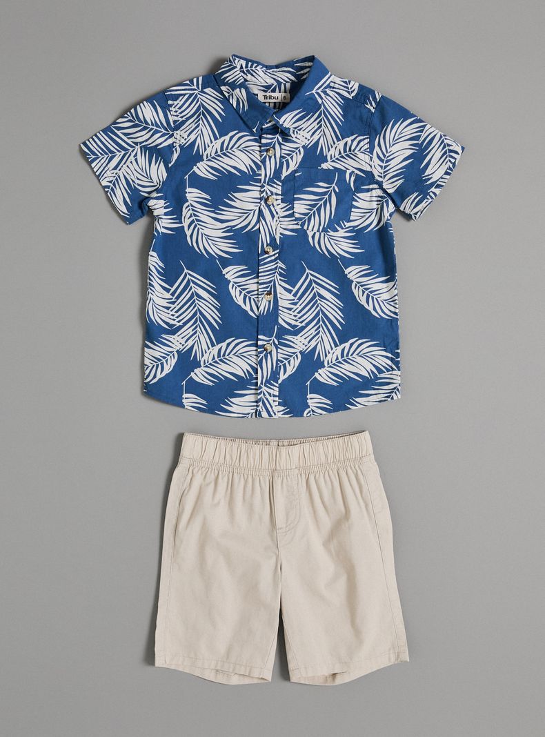 Conjunto Set Dos Piezas Camisa Estampada y Short