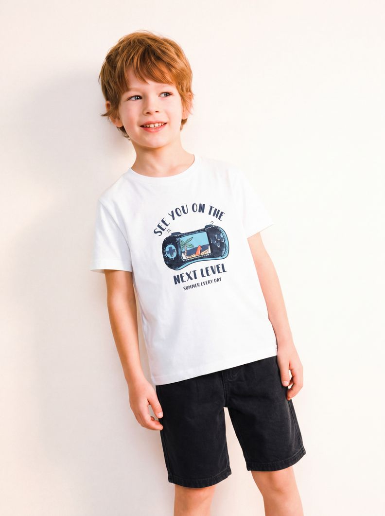 Polera Diseño Frontal con Lentejuelas Niño