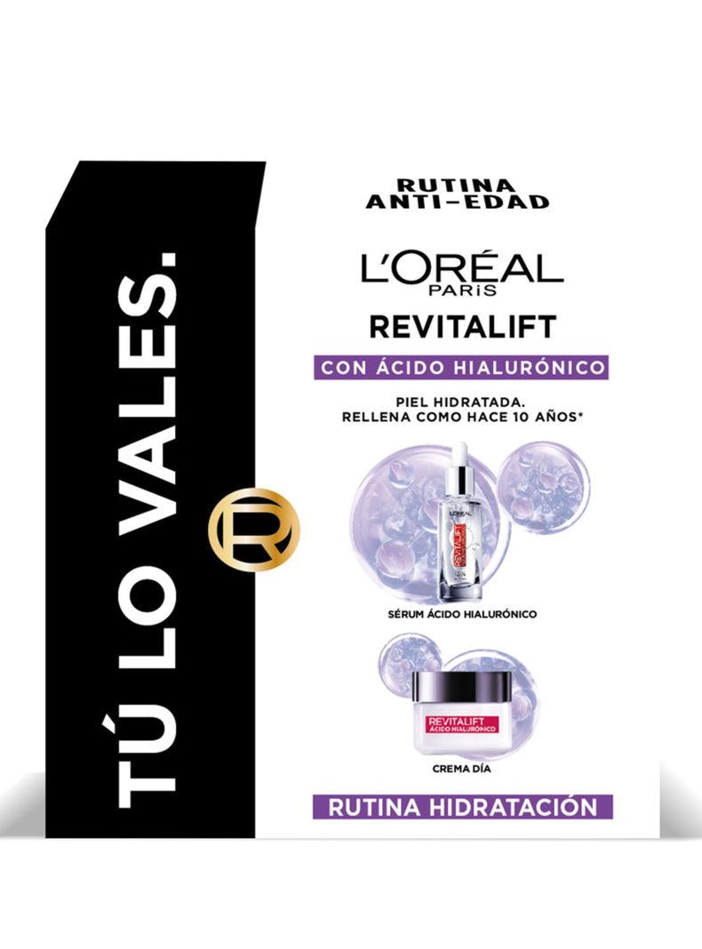 Set Tratamiento Crema Revitalift Ácido Hialurónico Día + Sérum