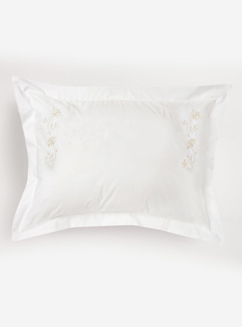 Set de Fundas Bordada Floral Marfil 220 Hilos 50x70 cm